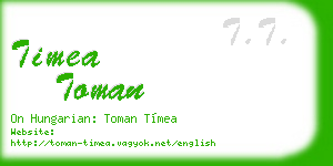 timea toman business card